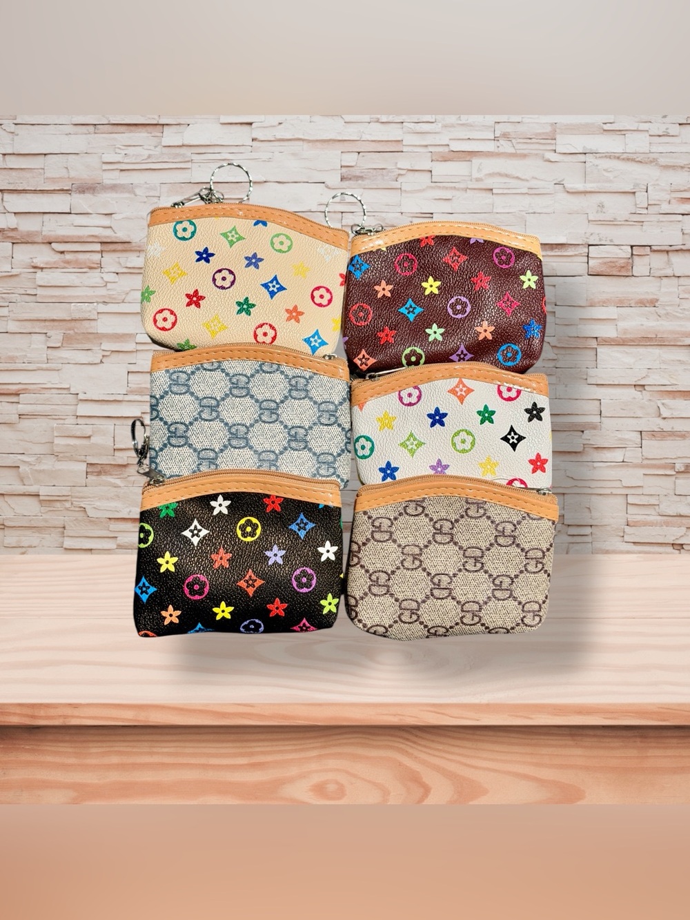 Assorted Women's Compact Zip Pouch Wallets - Designer Patterns